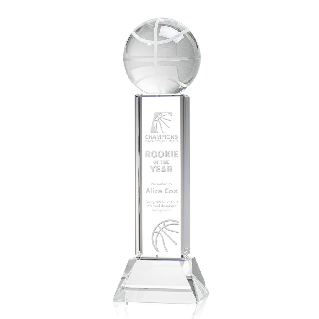Basketball Award on Stowe Base - Clear 7