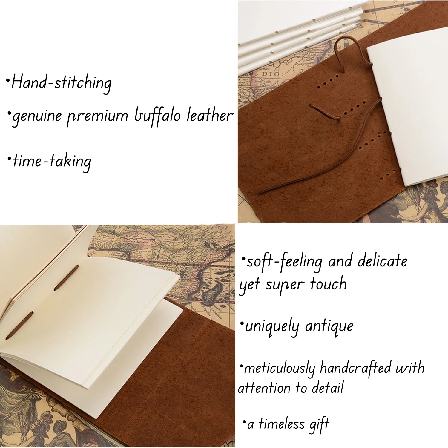 Handmade Genuine Leather Journal Pen Gift Set Writing Kit 2