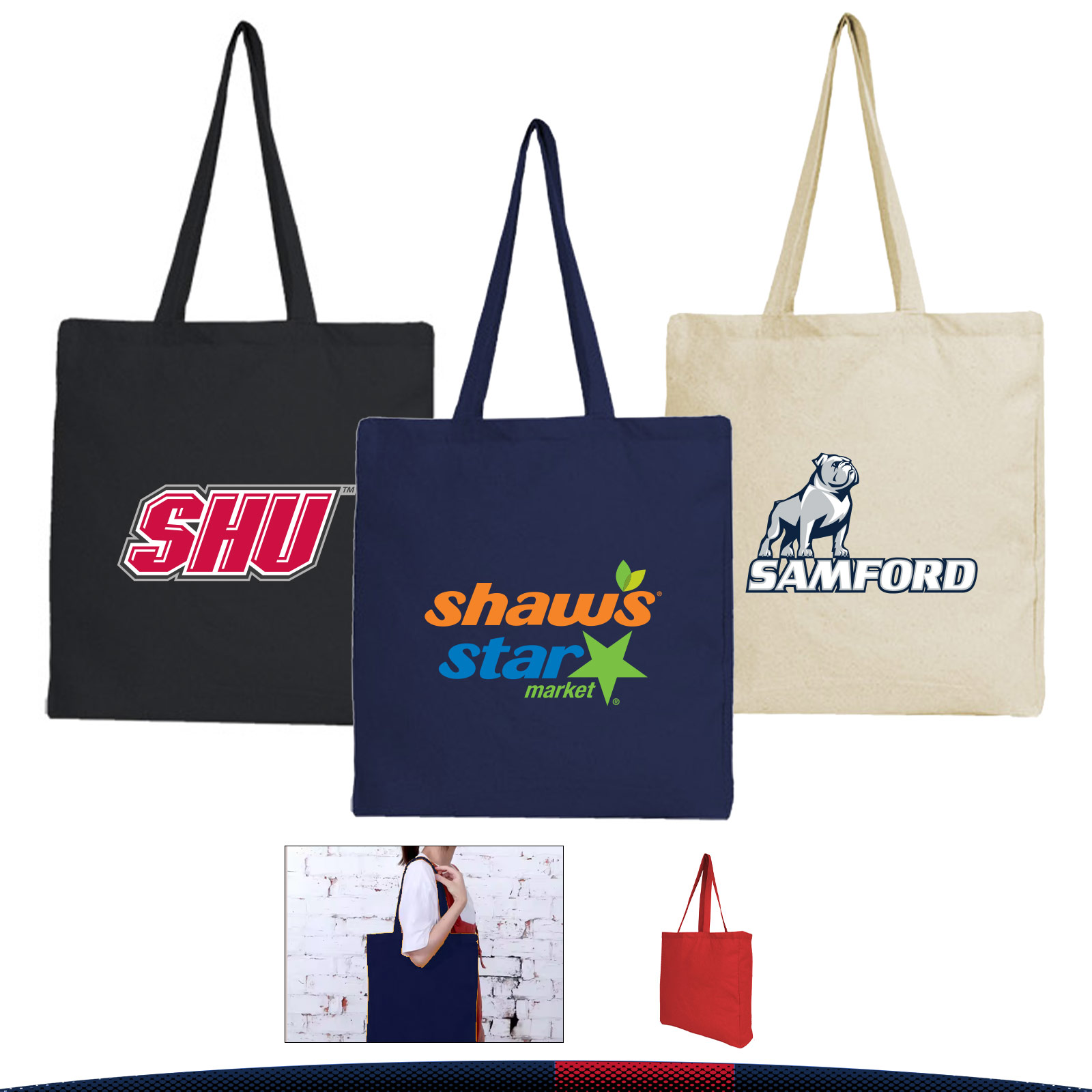 Halora Gusseted 6 Oz Cotton Tote, custom tote bag with logo imprint 7