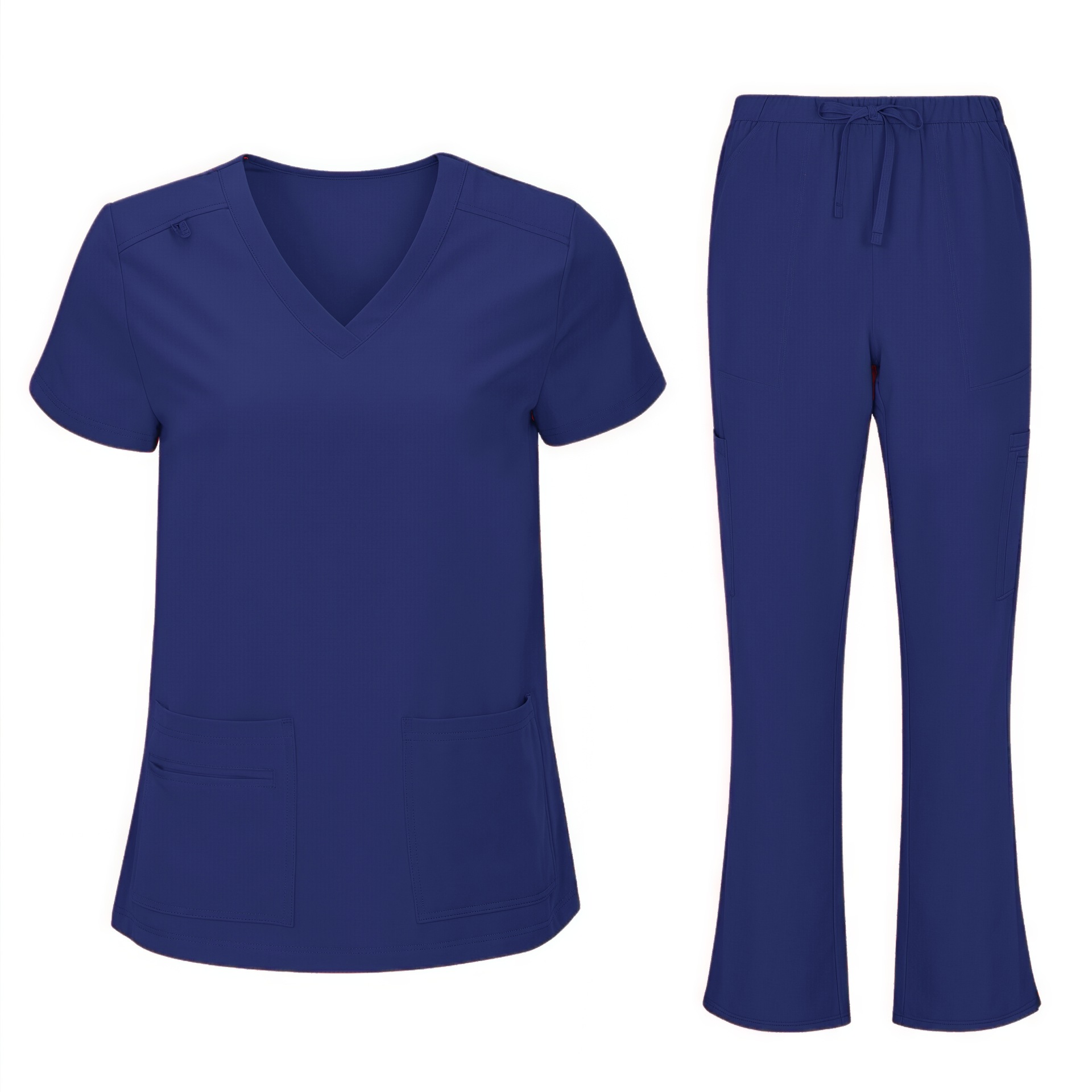 Women's Cool Stretch V-Neck Top and Cargo Pant Scrub Set 2