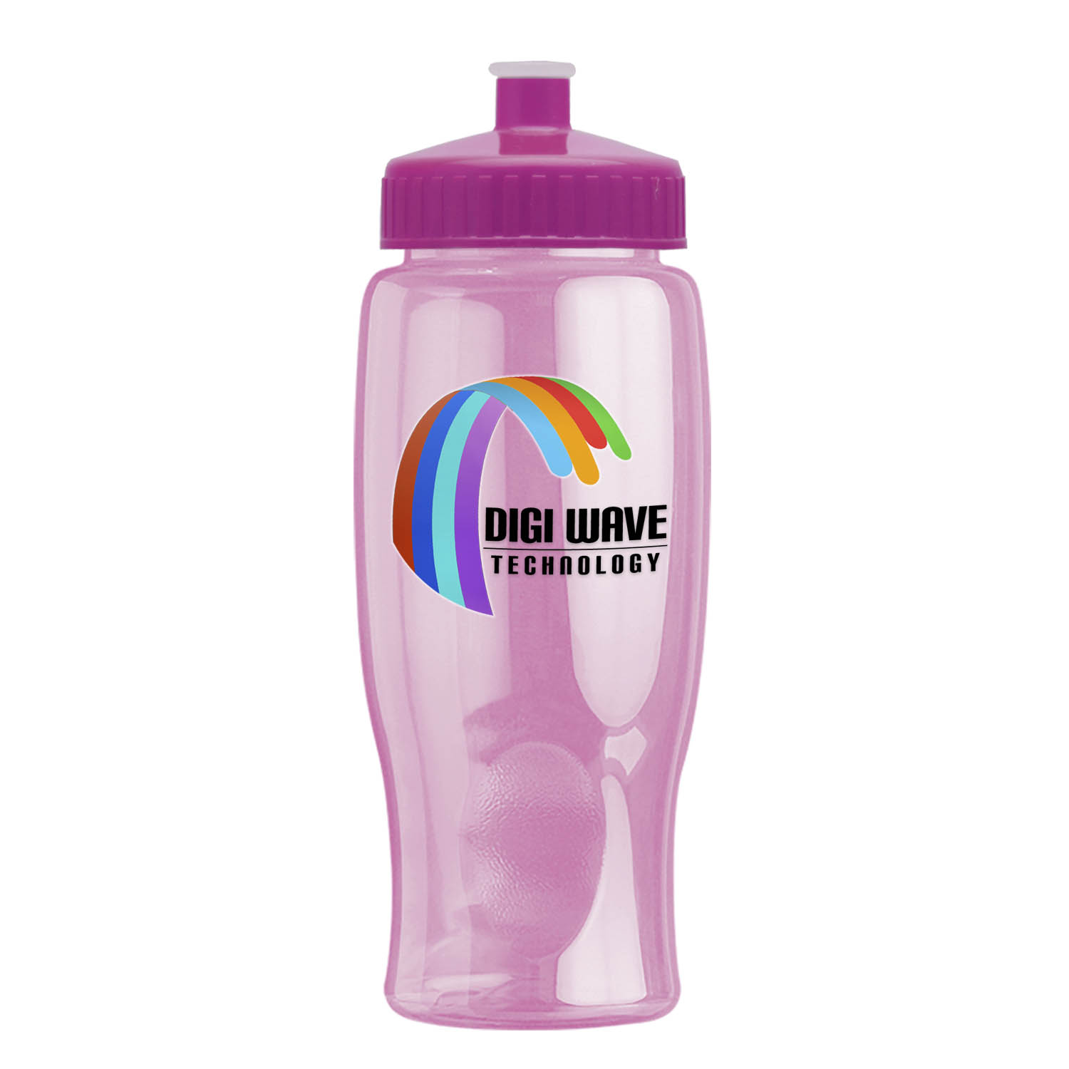 Poly-pure - 27 oz. Transparent Bottle with Push pull and Digital Imprint 5