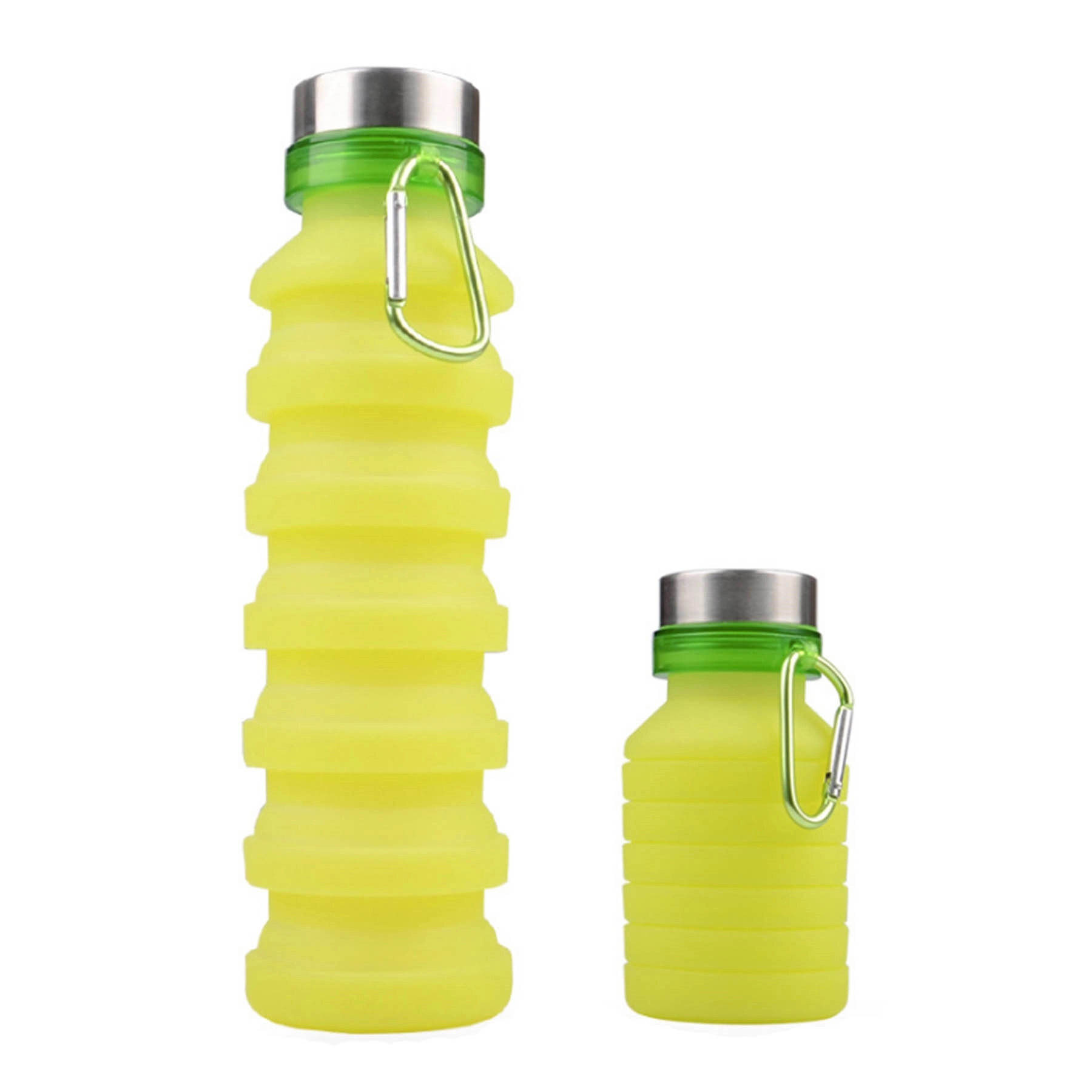 18.5 oz Collapsible Silicone Water Bottle With Carabiner 9
