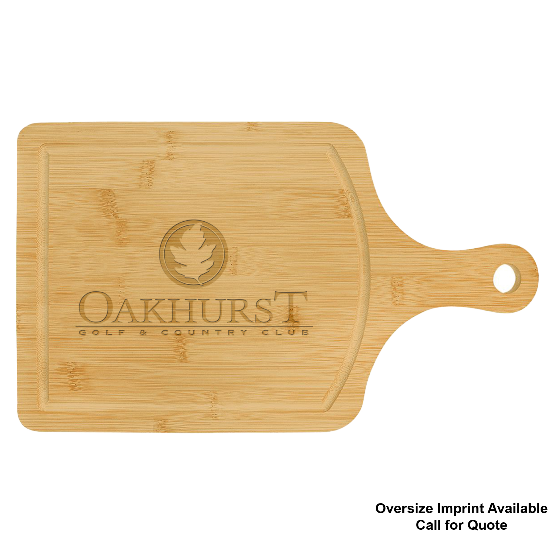 15" x 9" Bamboo Paddle Cutting Board with Juice Groove 3