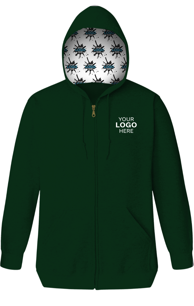 Your Logo Here Adult Fleece Zip Front Hoodie 20