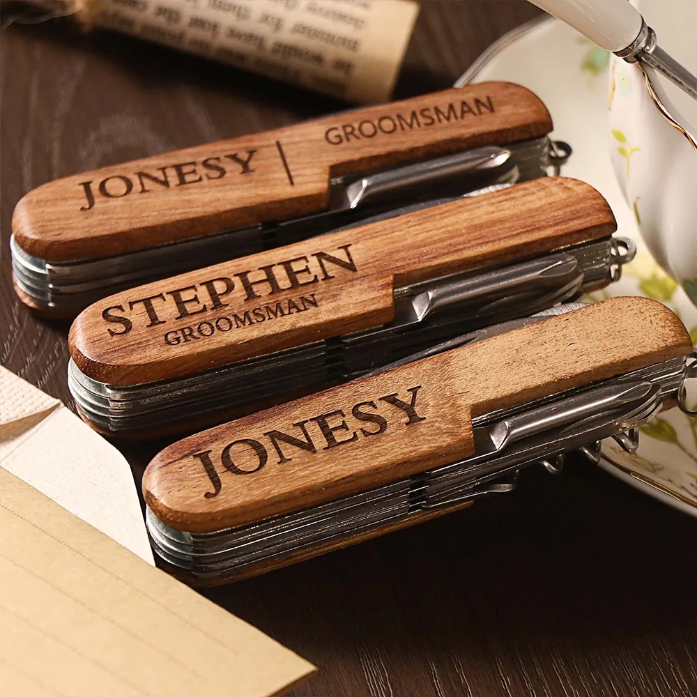 Multitool Personalized Pocket Knife Engraved Names Gift Man 9