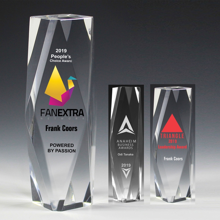 2” Thick Obelisk Acrylic Awards 4-Color Process