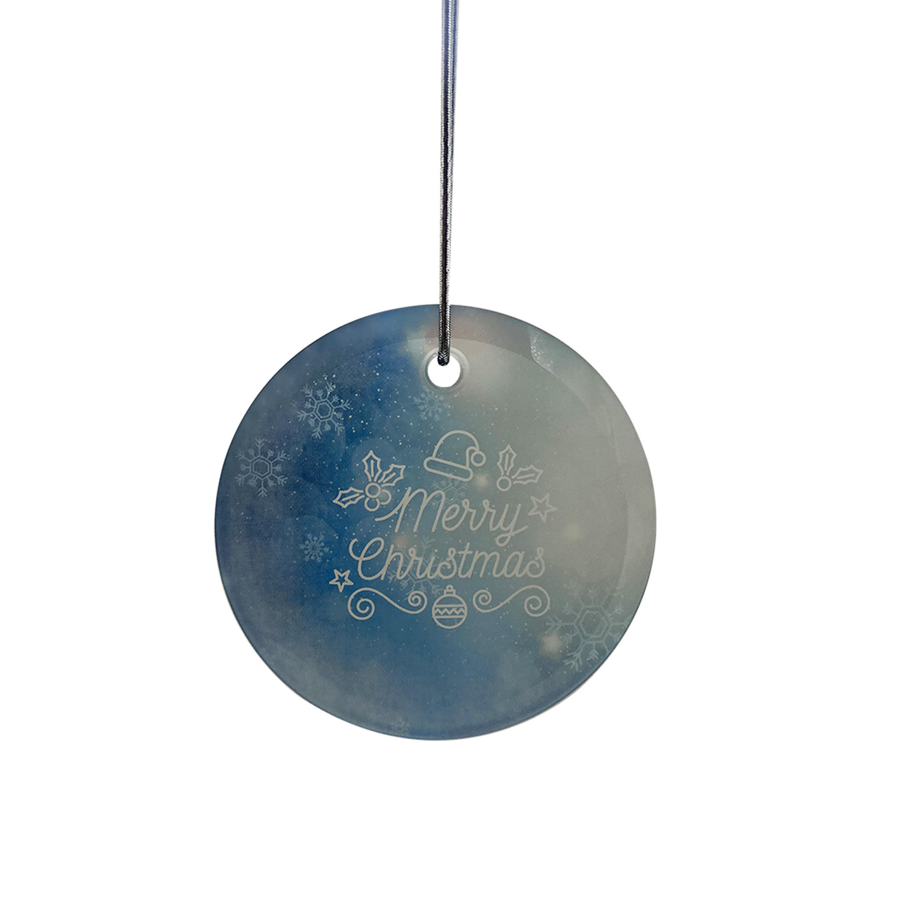 Gift Box 3" Round Frosted Glass Ornament 1