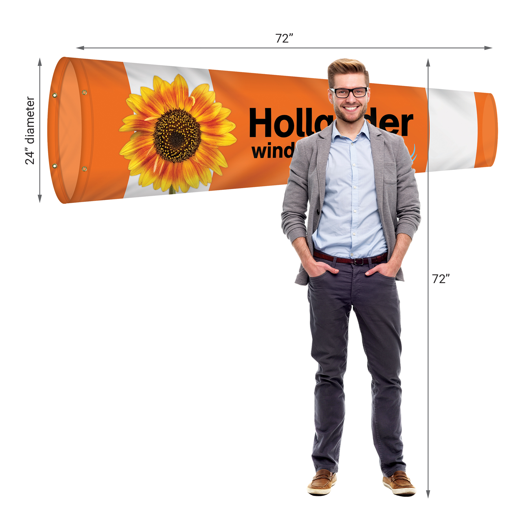 24" x 72" Custom Digitally Printed Knitted Polyester Windsocks 4