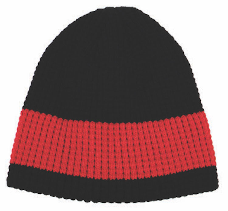 2-Tone Big Bear Wide Stripe Eco Beanie 3