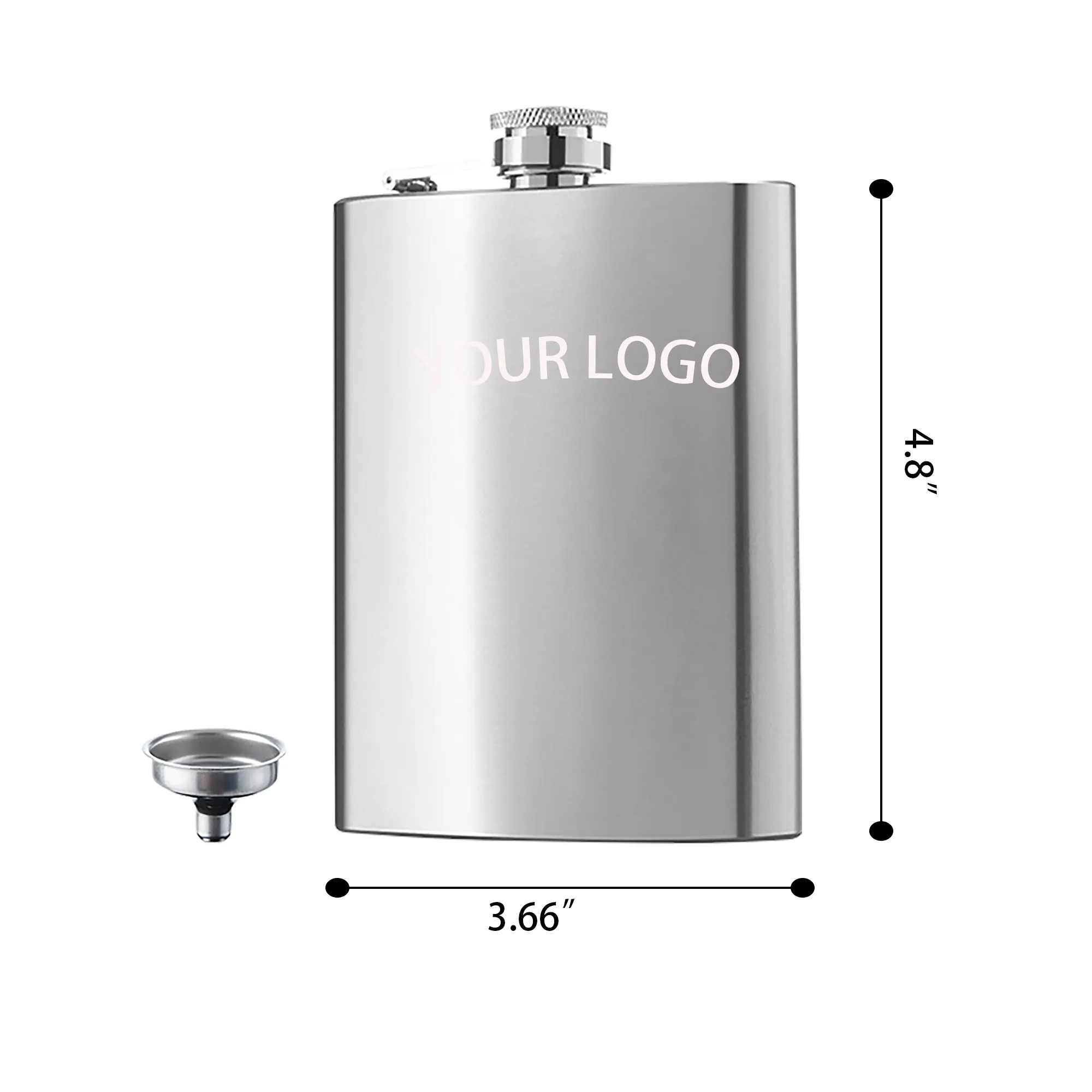 U-Shaped Stainless Steel Flask Flagon 8 Oz 3