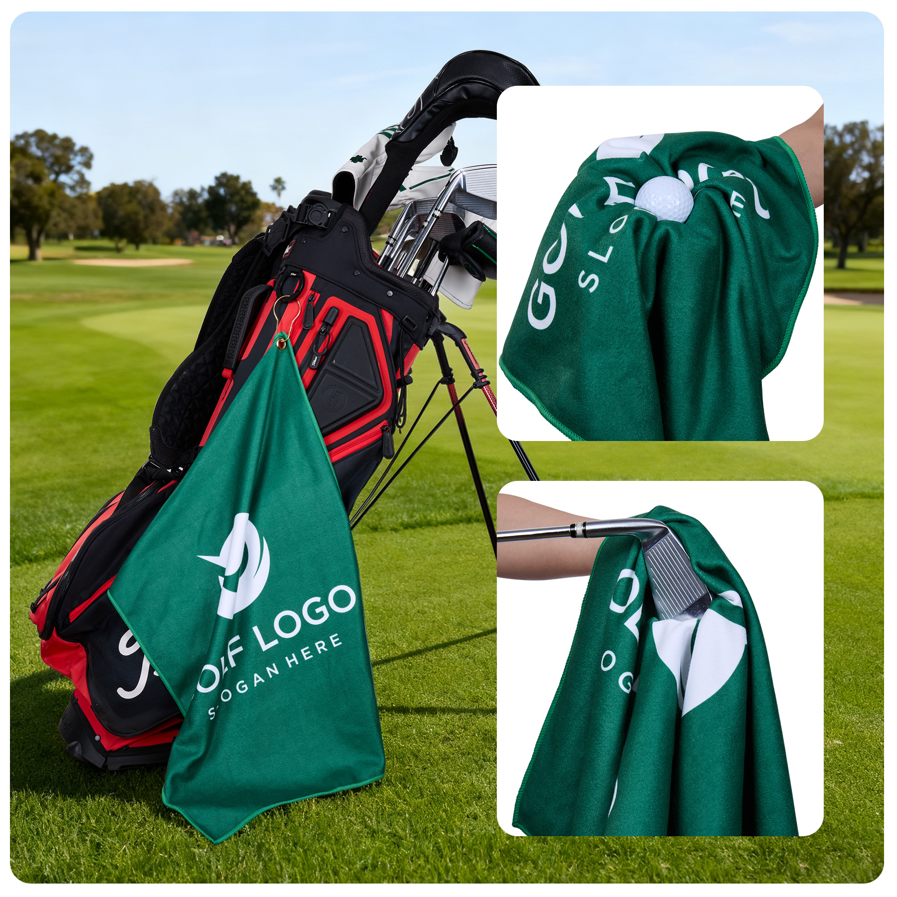 400GSM Full Color Microfiber Golf Towel 14
