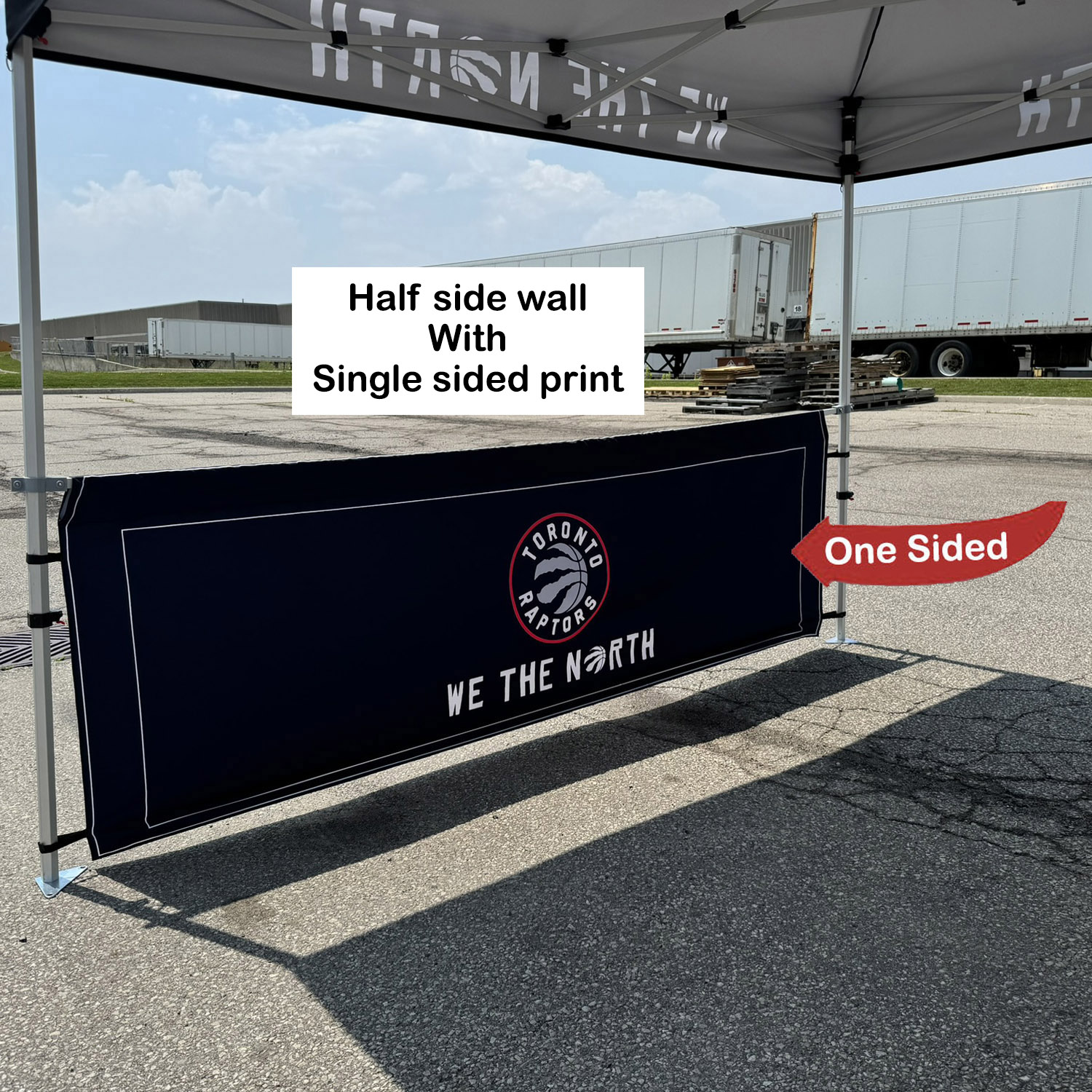 24 Hr Express Ship - Half Side Wall for 10x10 Tent Kit, Sublimated, Single Sided Print 4