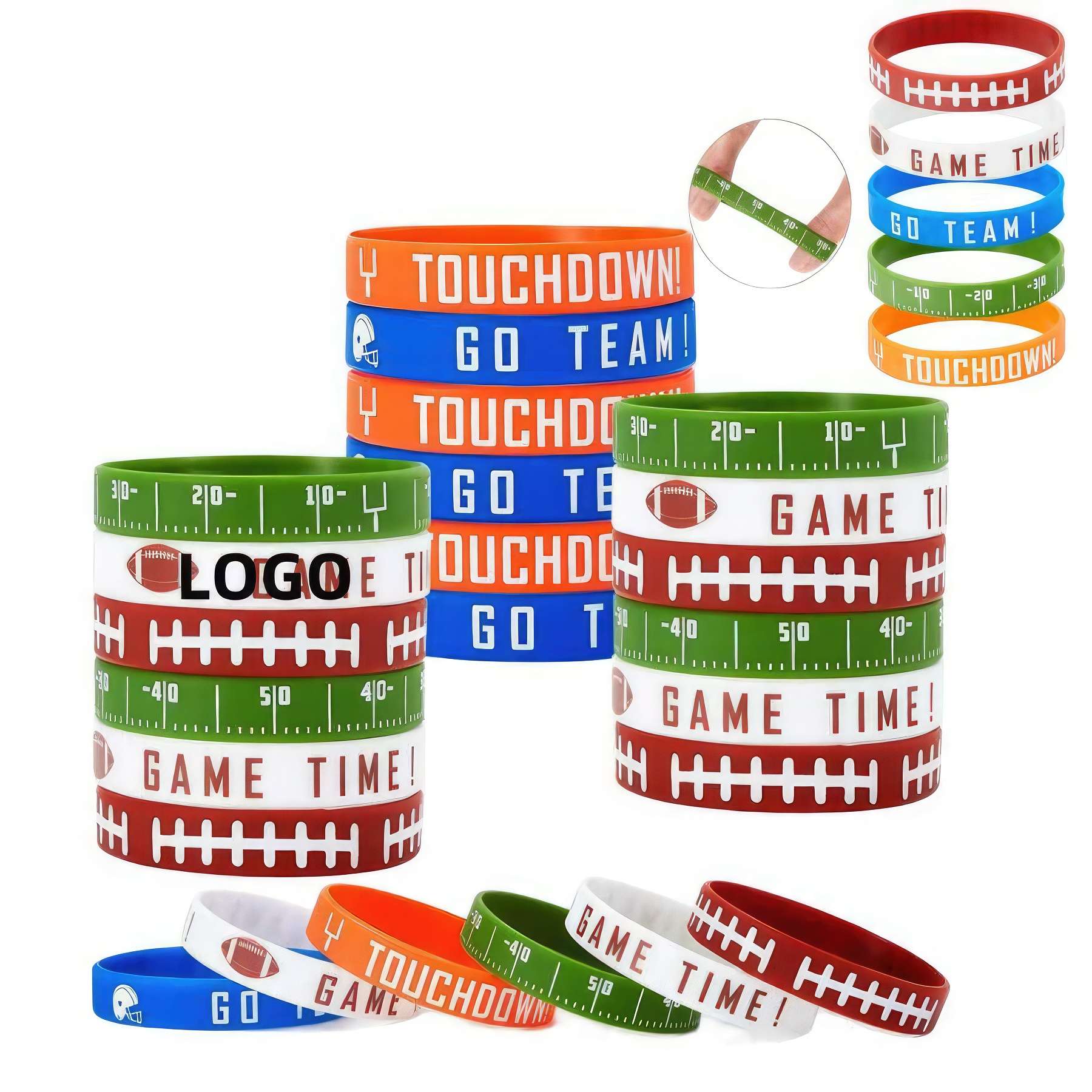 Custom Silicone Wristband Colored Rubber Stretch Bracelets 2