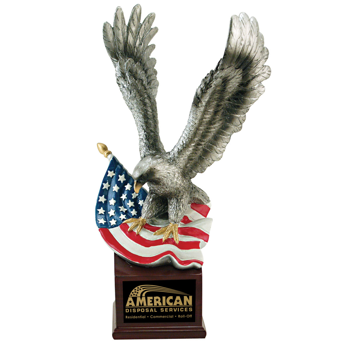 Landing Eagle with US Flag on Resin Base 2