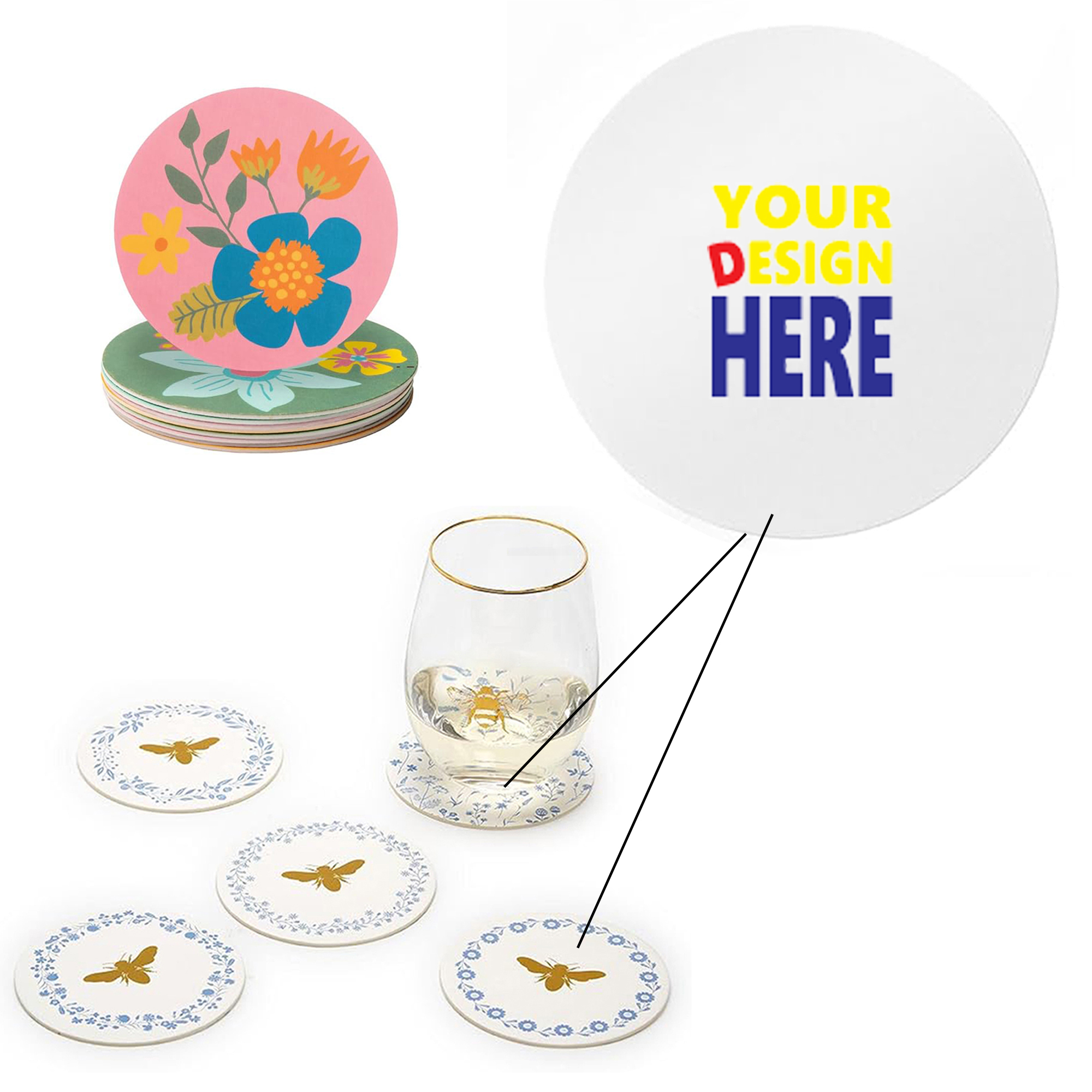 Customizable Absorbent Paper Coaster 3