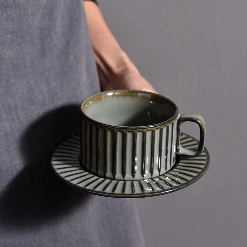 Custom 7 oz Ceramic Coffee Mug Saucer Set 14