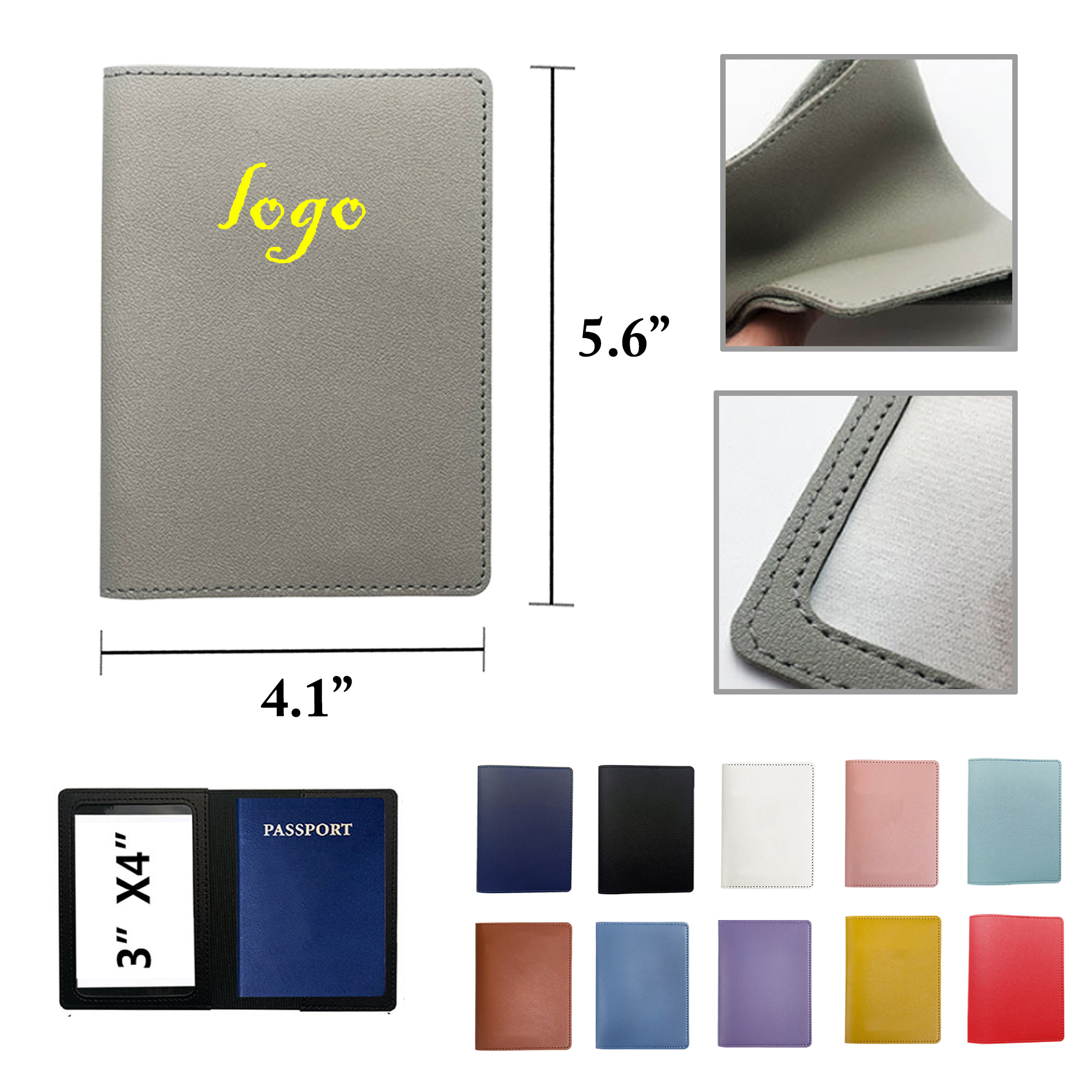 MOQ100 Premium PU Leather Passport Cover 3