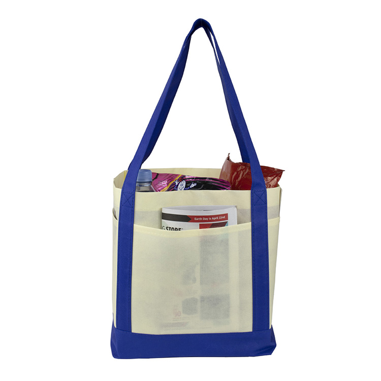18"W x 12"H x 7" Gusset - "THE CRUISER" Faux Canvas 3-Pocket Value Tote 32