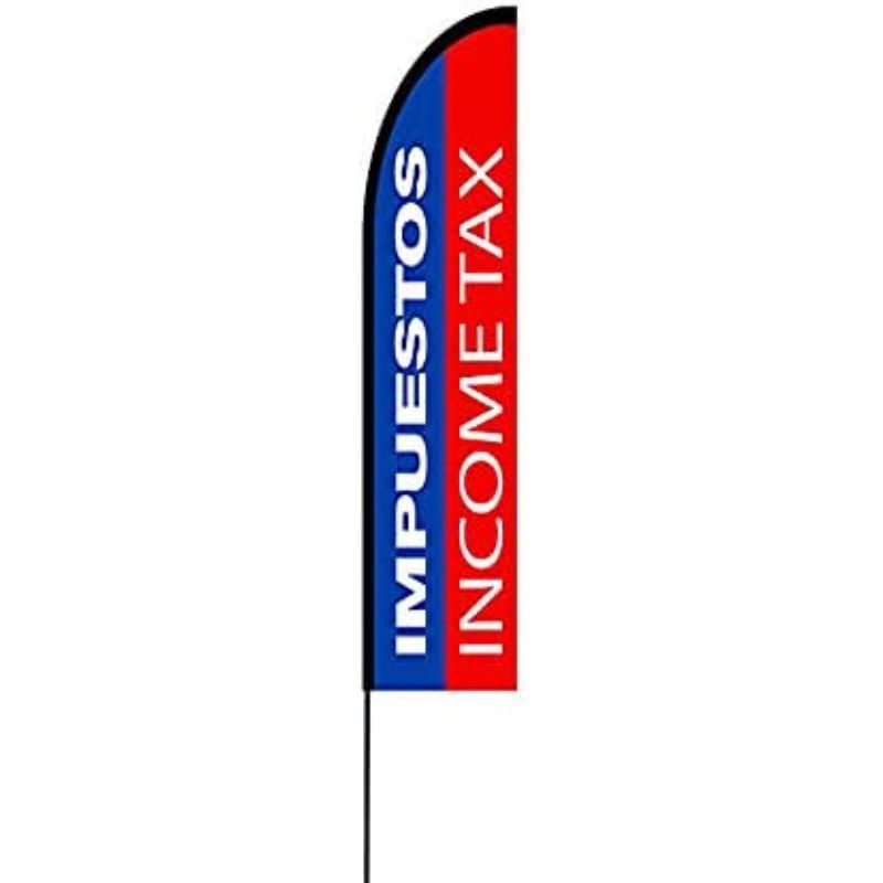Impuestos Income Tax Flag Kit Hardware 15' Feet Feather Flag Sign Outdoor Banner 3