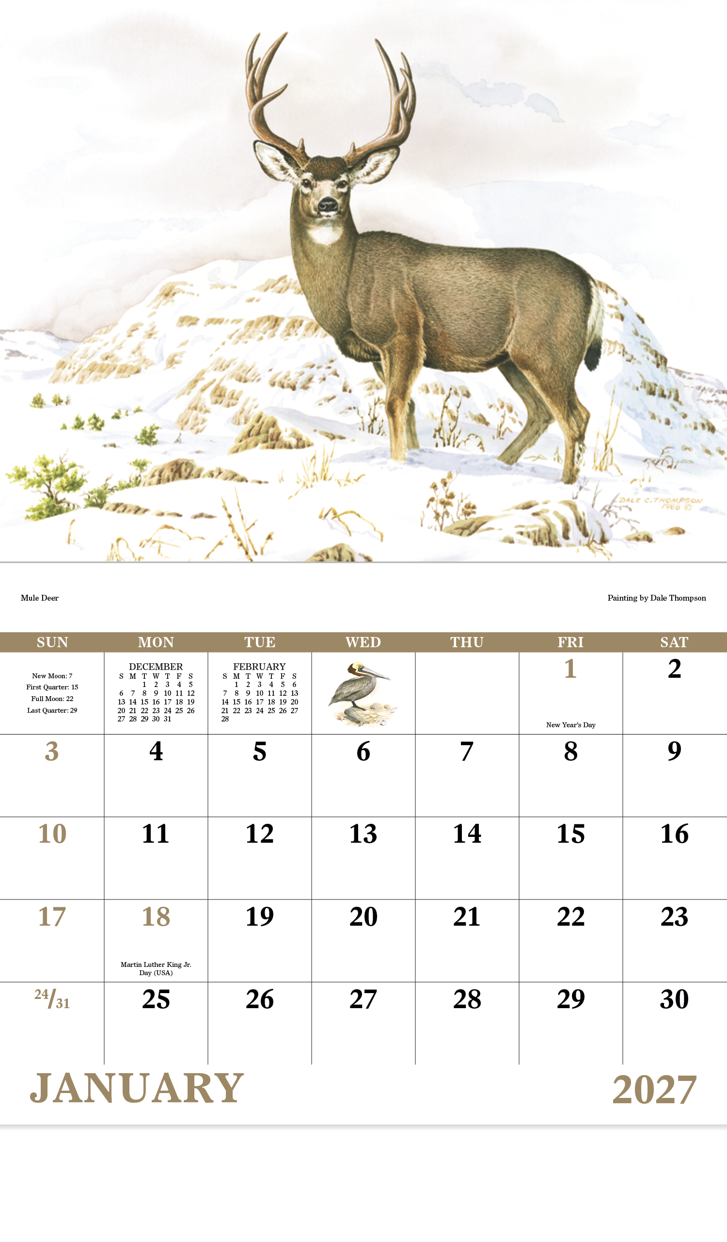 Good Value™ Wildlife Trek - Stapled Calendar 20