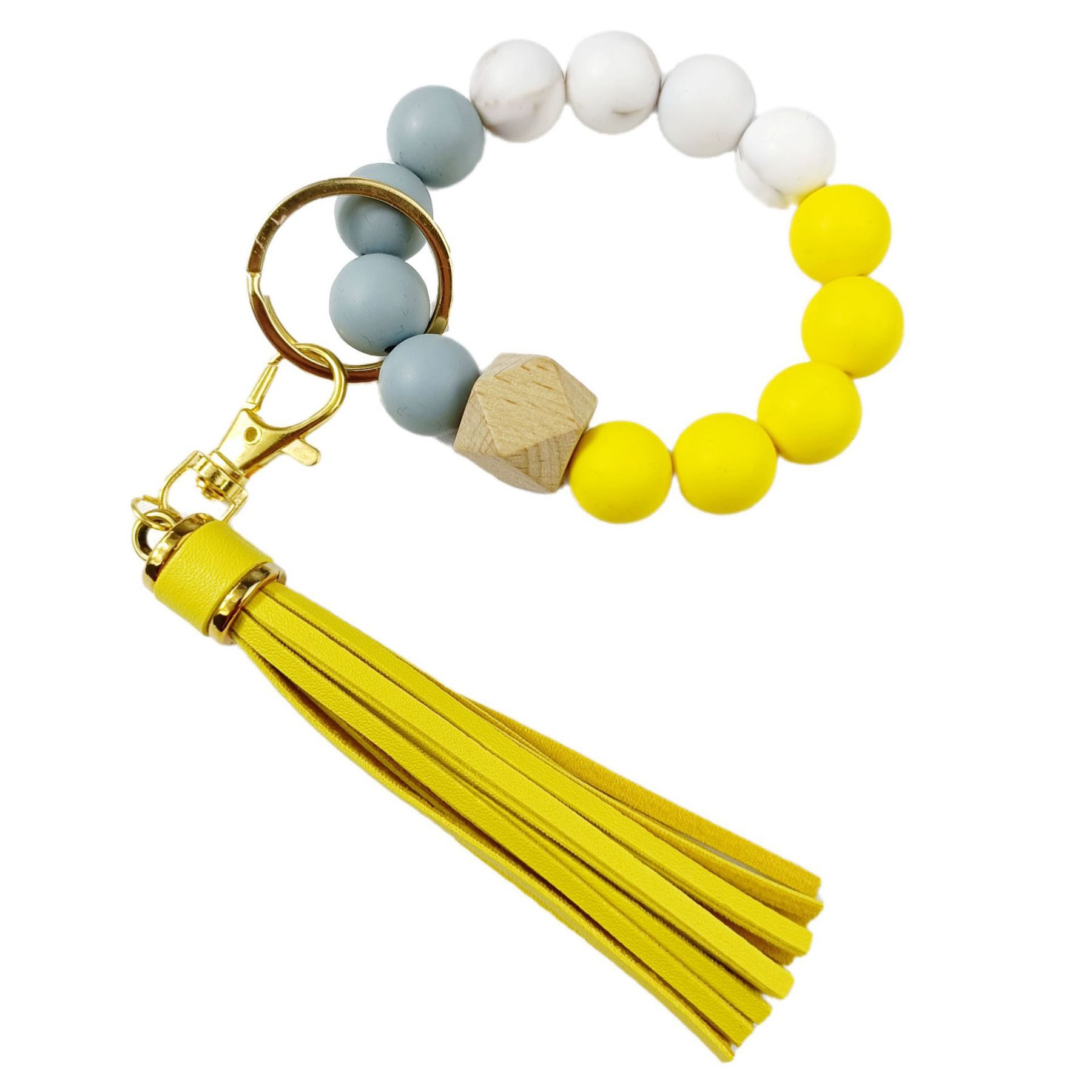 Silicone Bead Wristlet Keychain 6