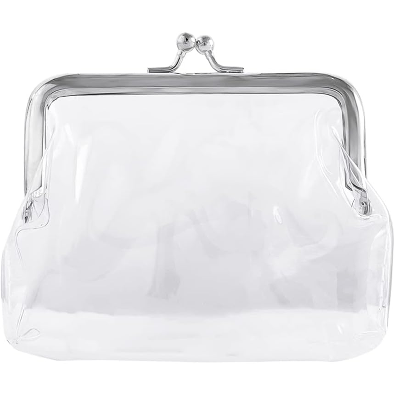 Clear PVC Iron Clip Card Cash Keys Coin Purse 1