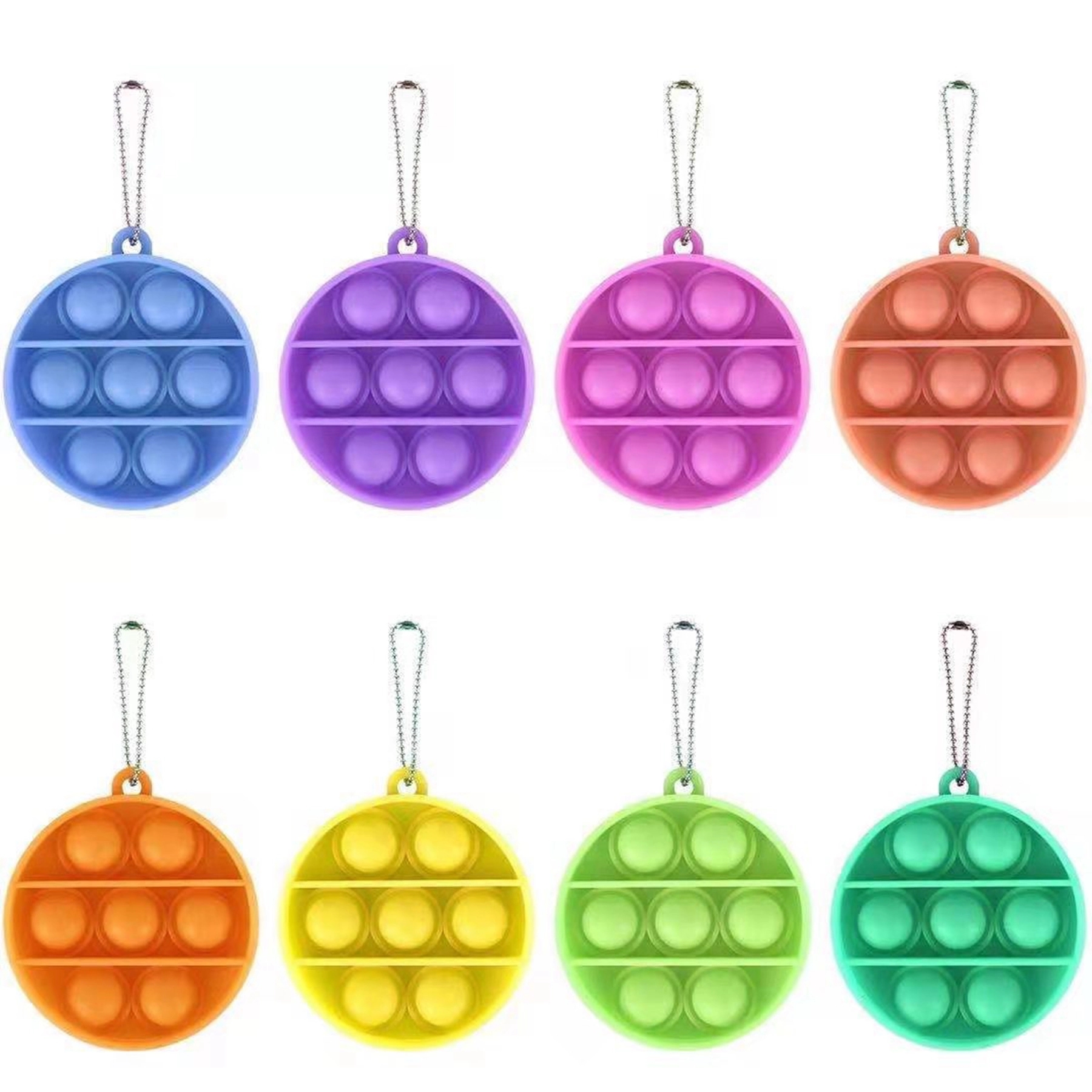 Round Push Popping Bubble Keychain 2