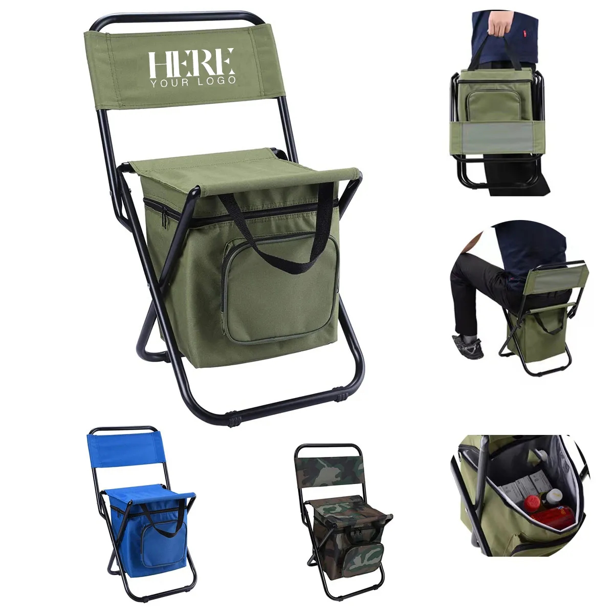 Portable Camping Chair with Cooler Bag 2