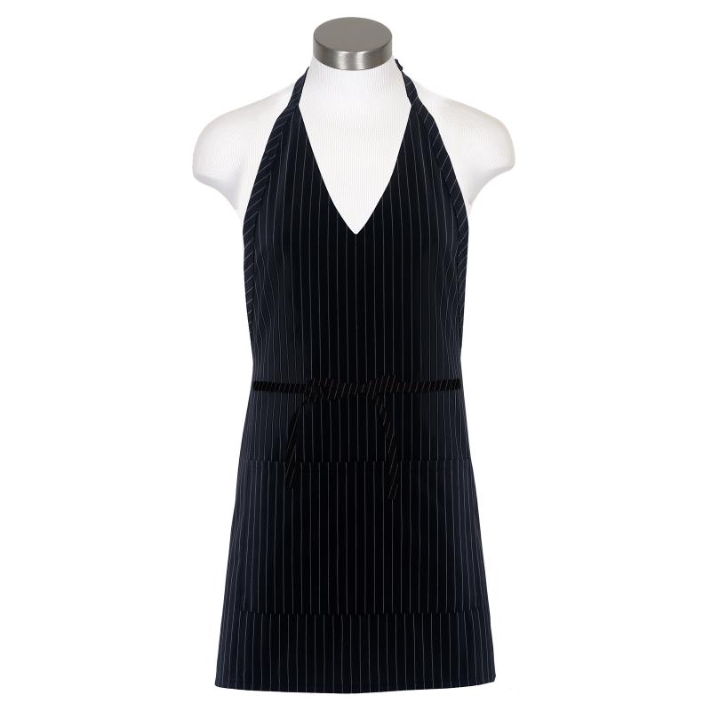 Formal V-Neck Apron with Pinstripes 2