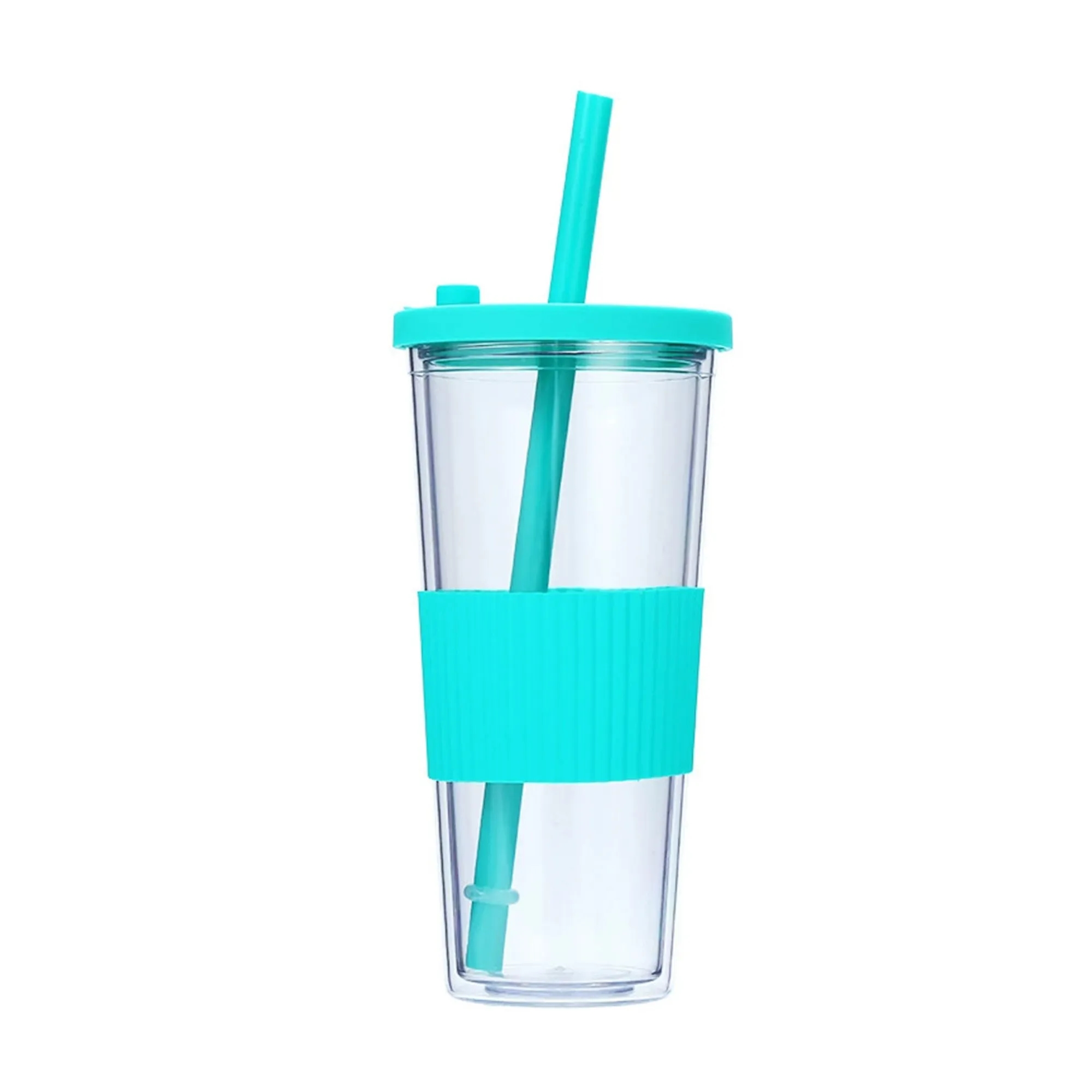24oz Plastic Tumbler with Lid & Straw 4