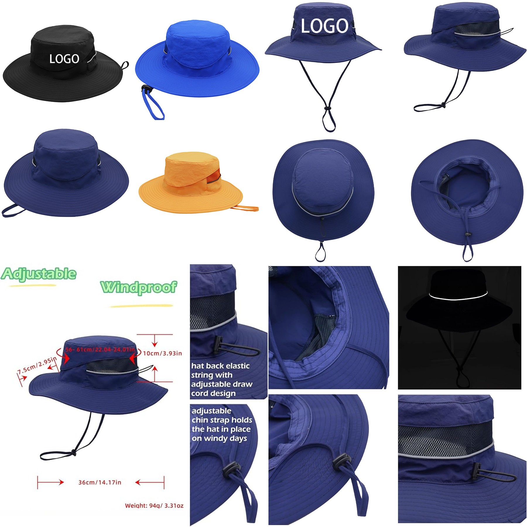 Waterproof Wide Brim Bucket Hat 2