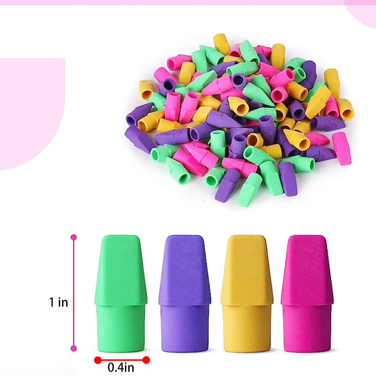 200 Pack Pencil Top Erasers for School Office 3
