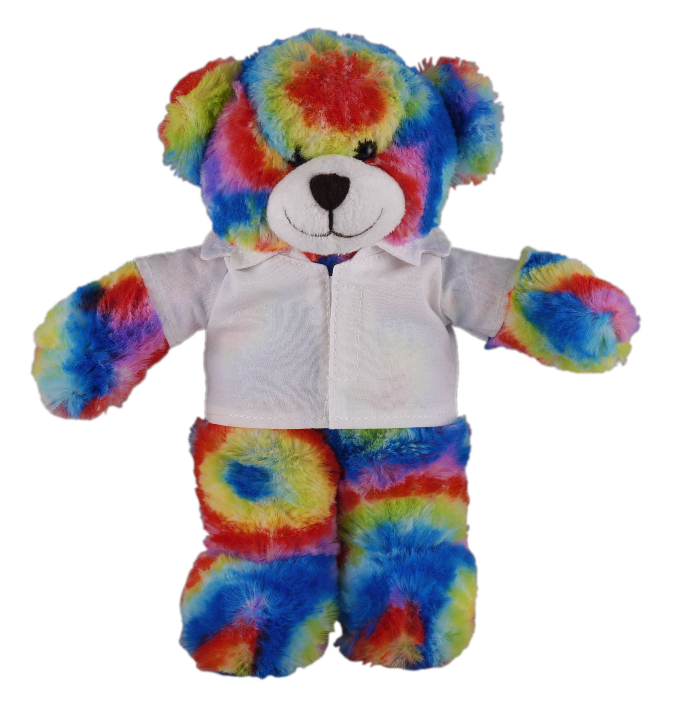 Soft Plush Stuffed Tie Dye Bear in doctor's jacket.