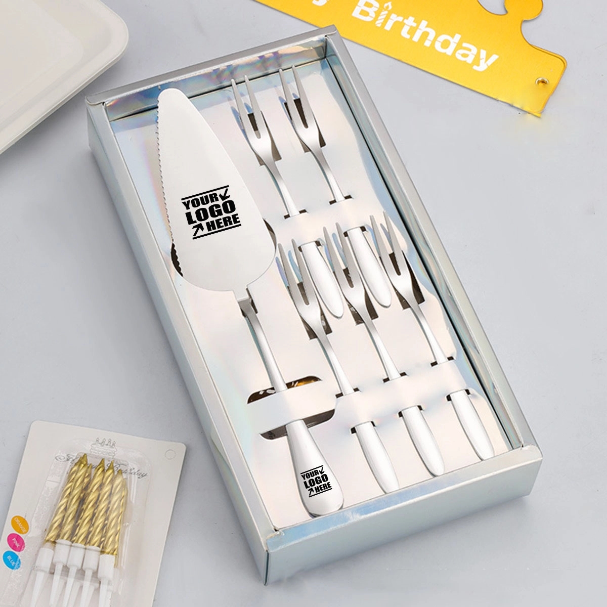 Stainless Steel Cake Knife And Fork Set 5
