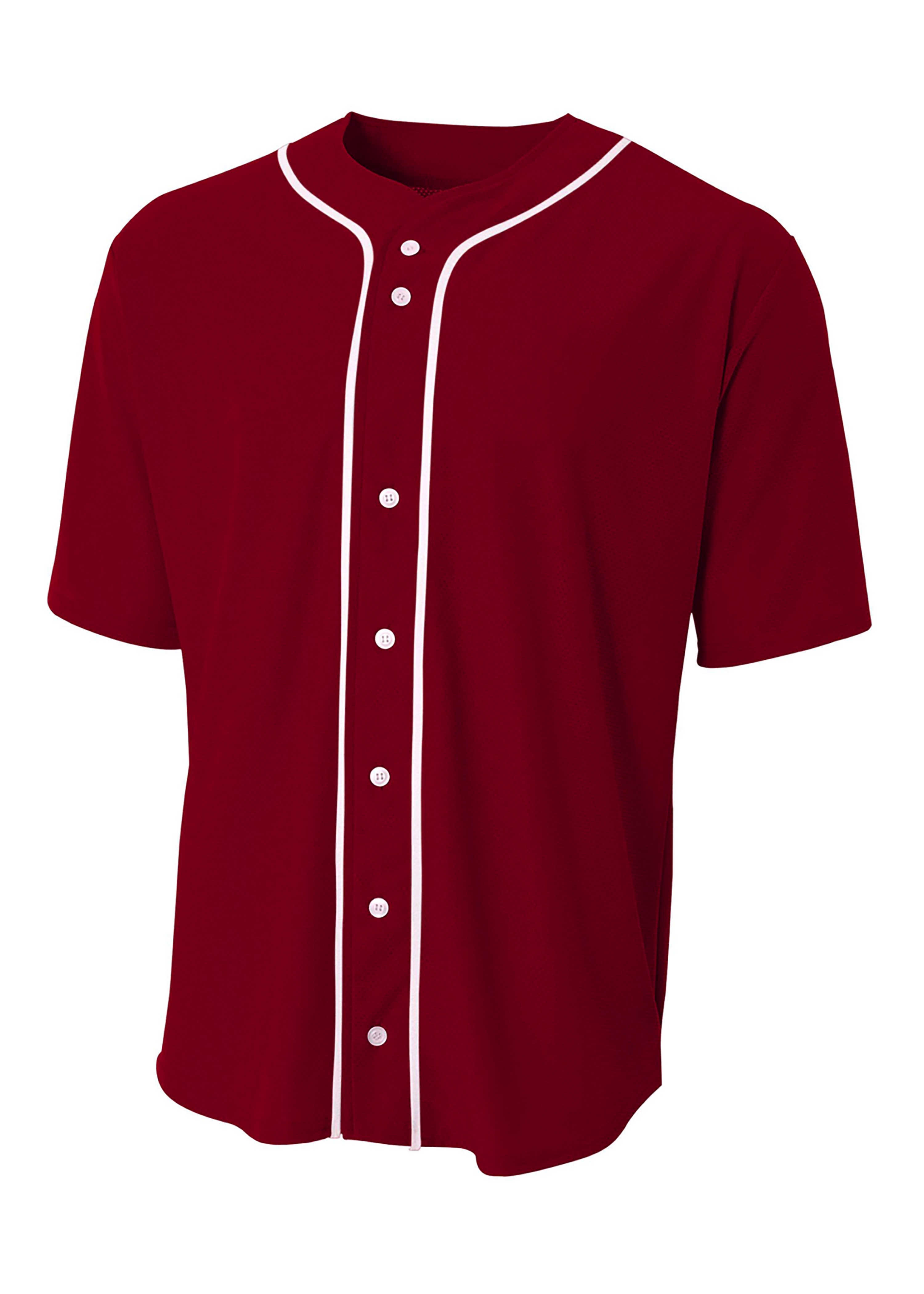 A4 Short Sleeve Full Button Baseball Jersey 2