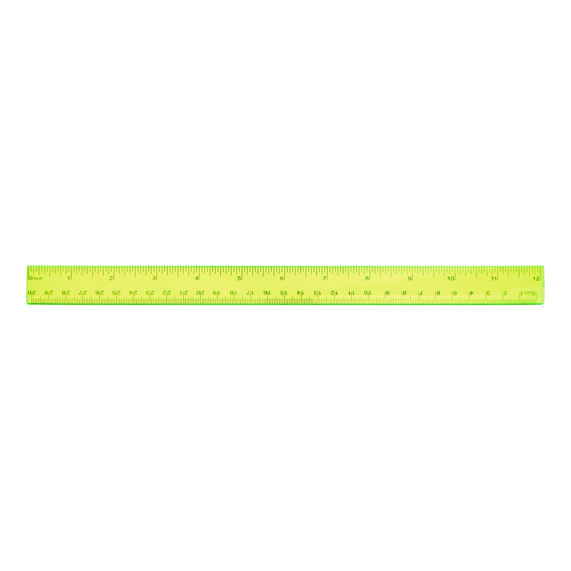 12" Colorful Plastic Ruler with Black Scale 22