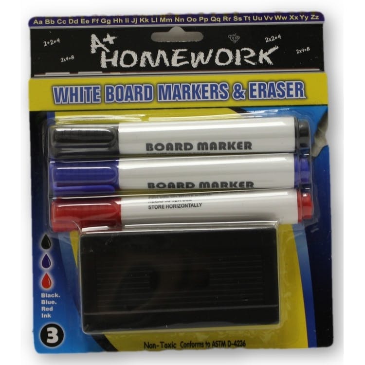 Dry Erase Markers - 3 Pack Eraser Included 2