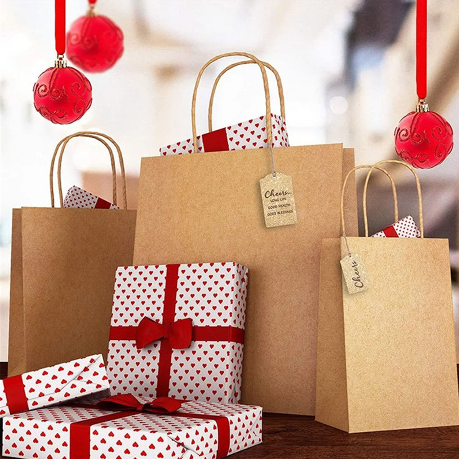 Custom Sizes Eco-friendly Recycled Brown Handles Paper Bag 13