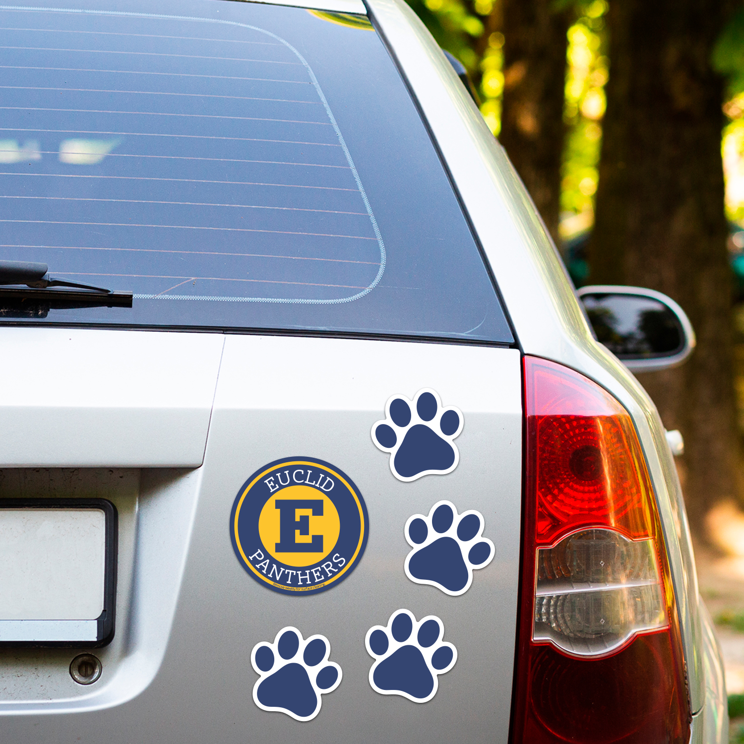 2 in1 Circle Car Magnet with 4 Paw Prints 4