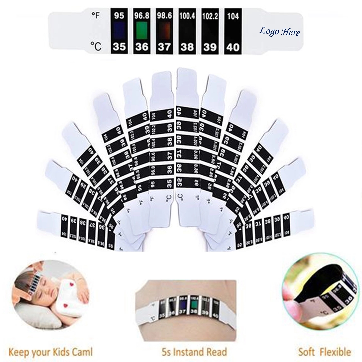 Baby Forehead Strip Temperature Test Sticker 2