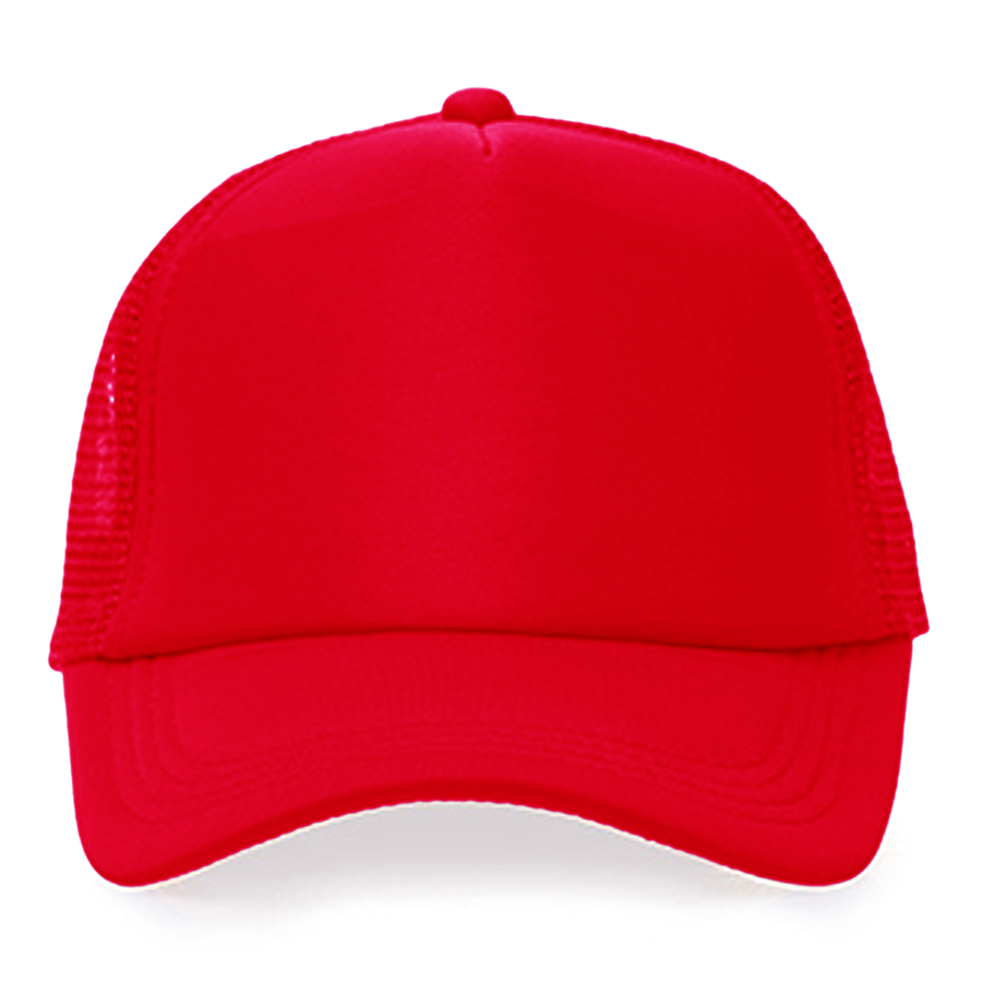 Stock 2-Tone Polyester 5 Panel Mesh Back Cap, Double Row 14