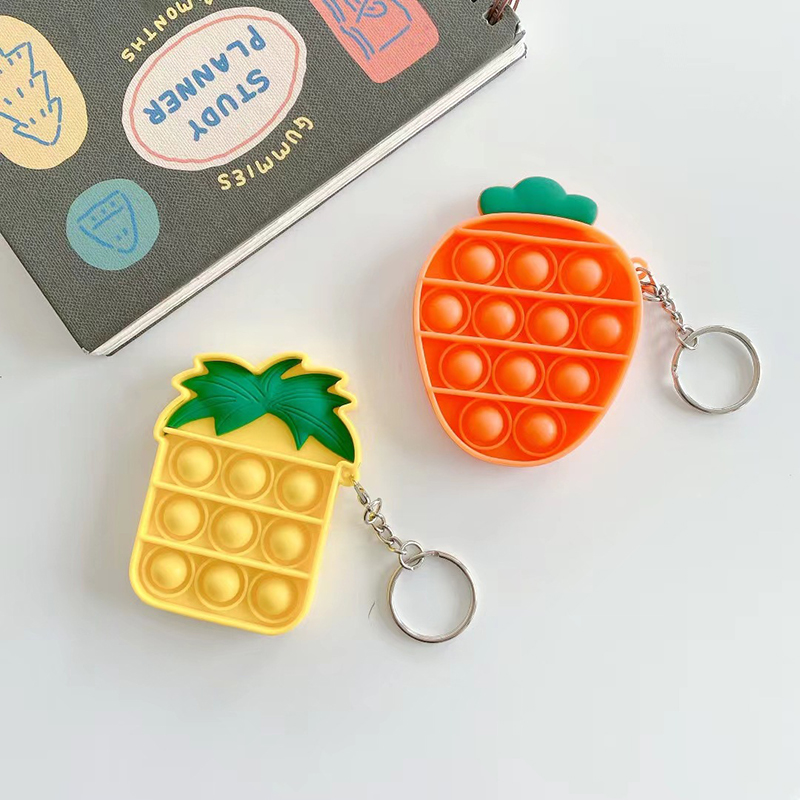 Silicone Squeeze KeyChain Toy for Adults Kids 6