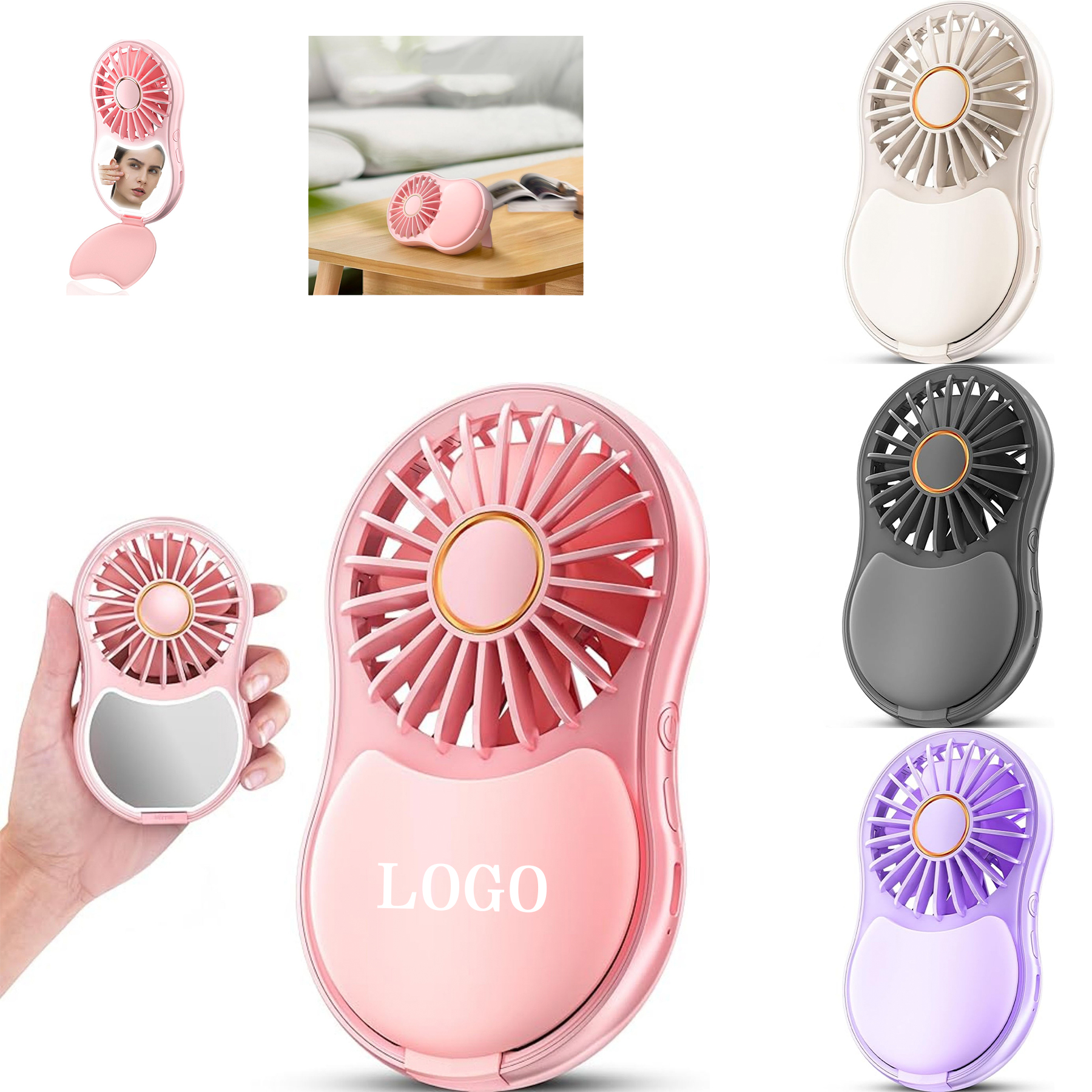 Cosmetic Mirror Handheld Fan 4