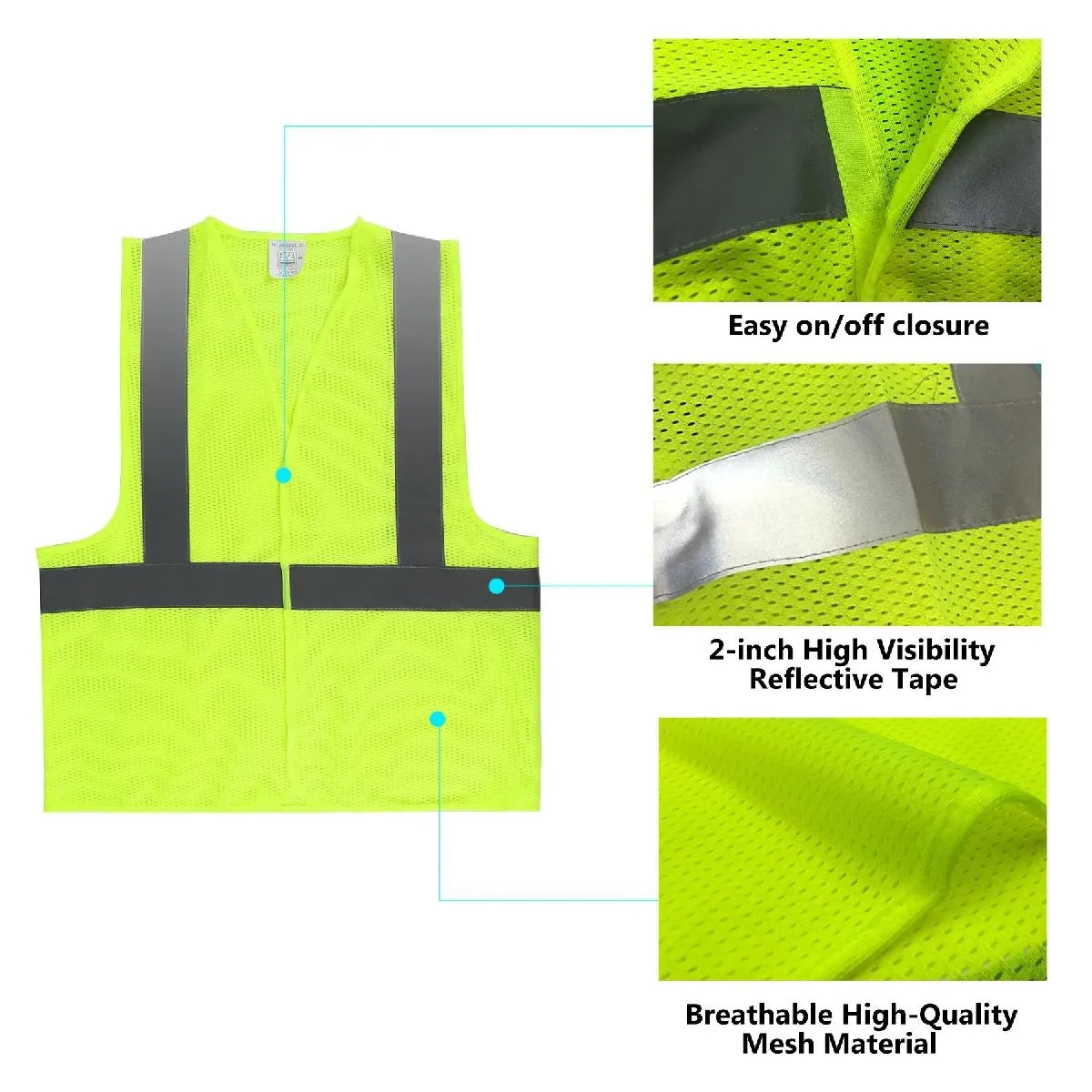 ADULT REFLECTIVE SAFETY MESH VEST 3