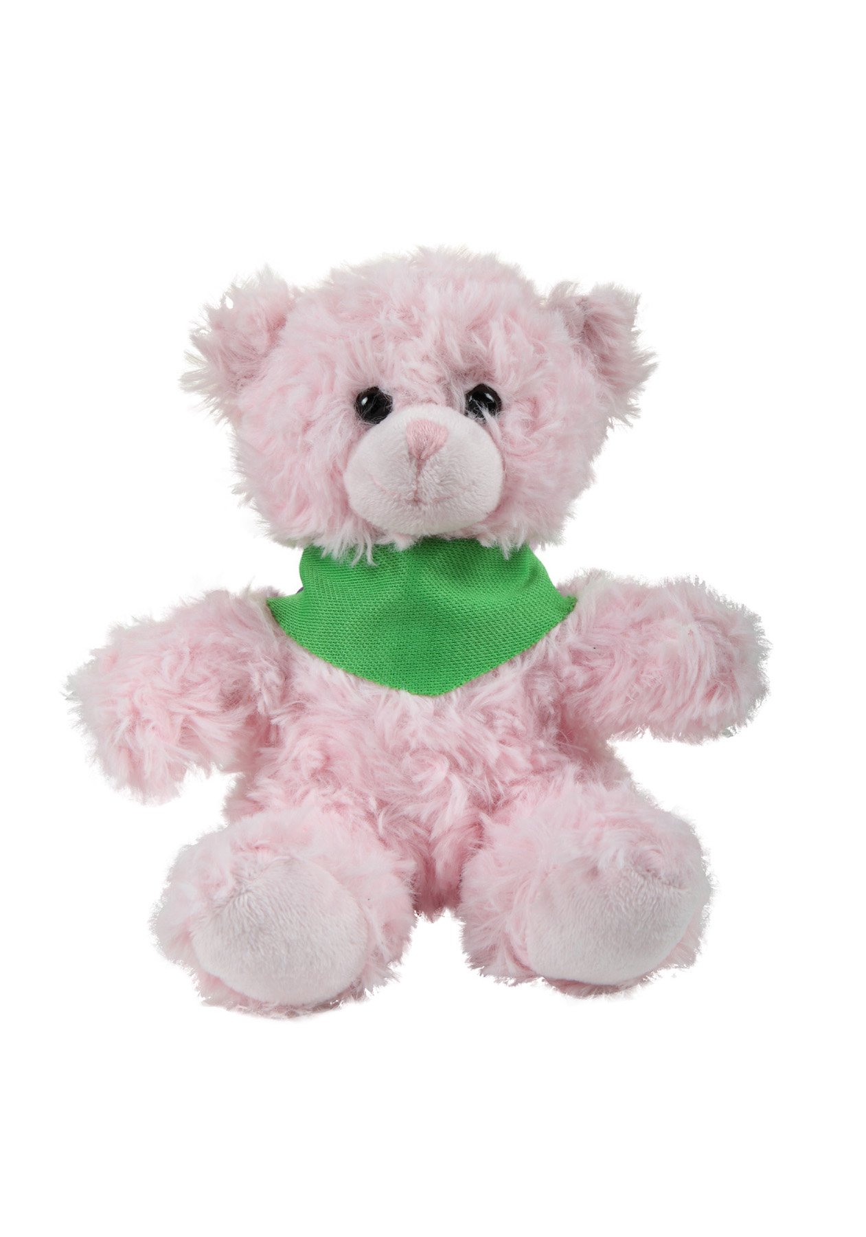 soft plush Pink Curly Sitting Bear with bandana 4