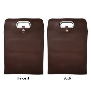 Elegant 3 Bottle PU Leather Wine Bag With Metal Handles 7