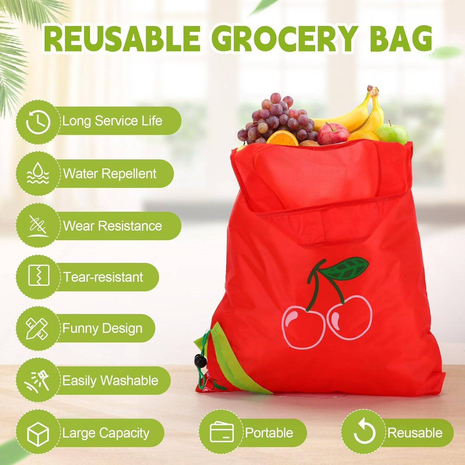 Foldable Animal Polyester Shopping Bag Grocery Pouch 3