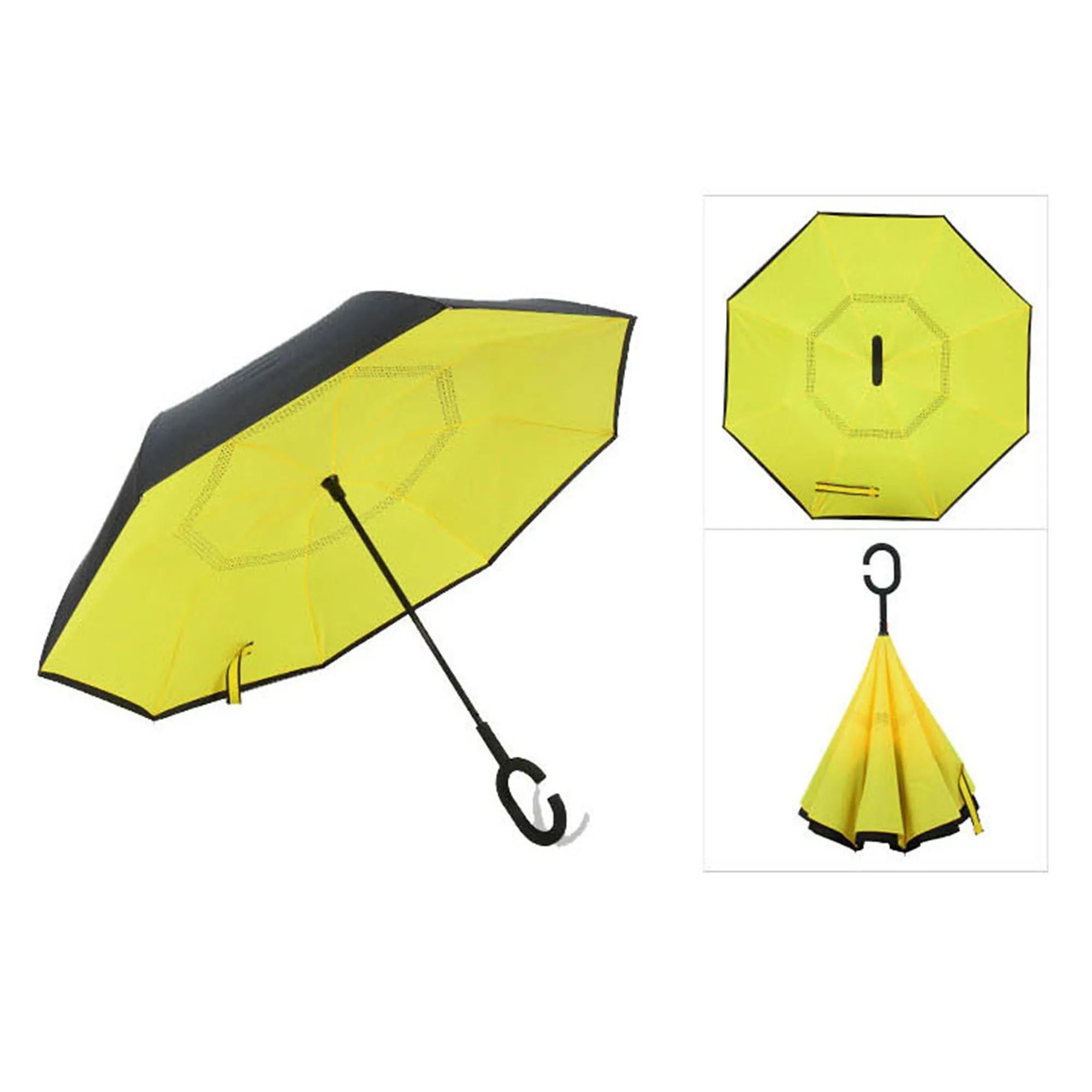 Windproof Double Layer Upside Down Car Rain Umbrella 2