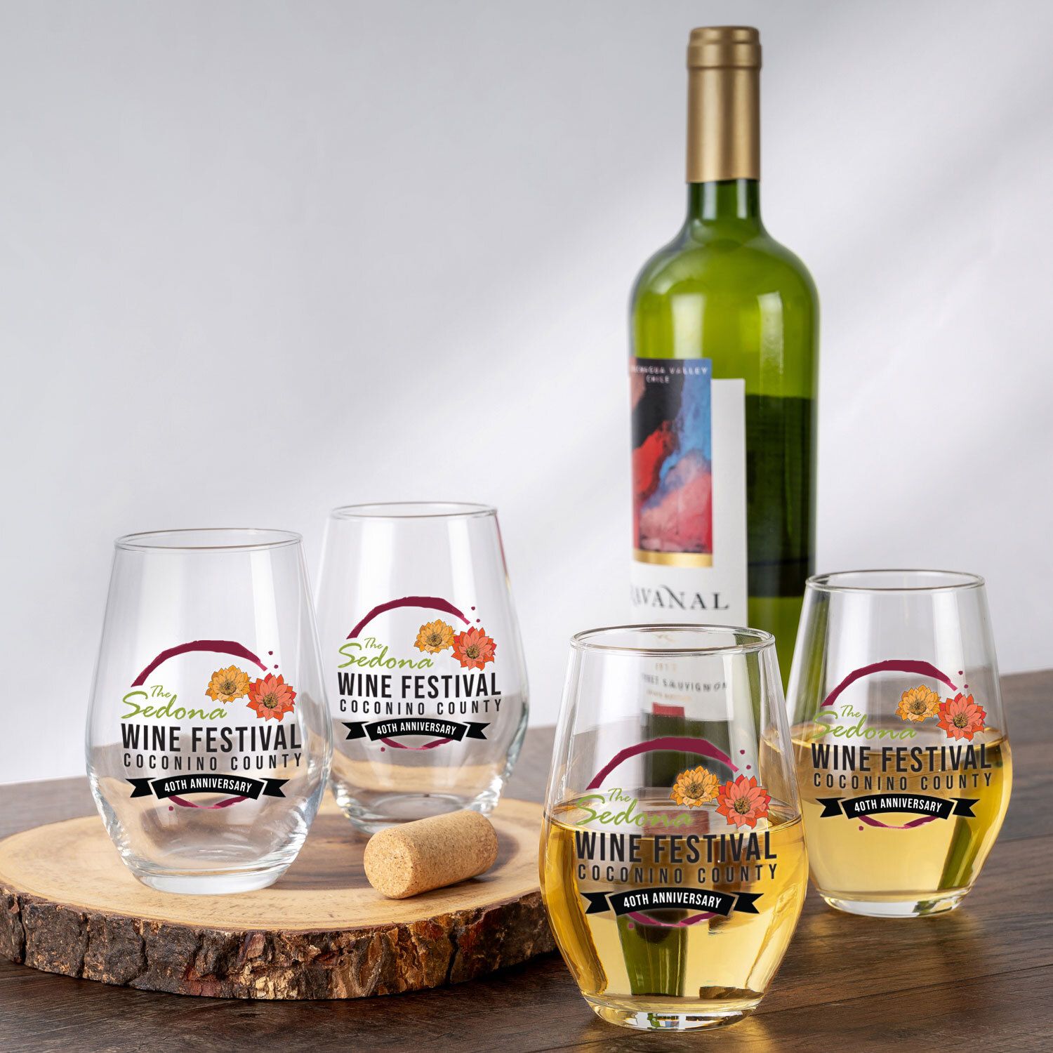 FULL COLOR STEMLESS WINE GLASS GIFT SET OF 4 8