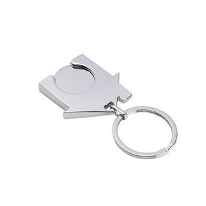 Alloy Shopping Trolley Locker Coin Keychain 12